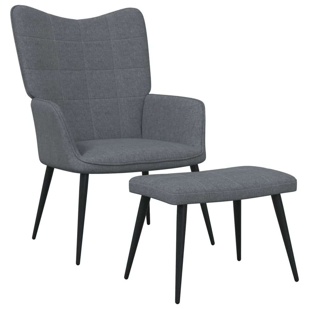 Poilsio kėdė su pakoja, tamsiai pilka, 62x68,5x96cm, audinys