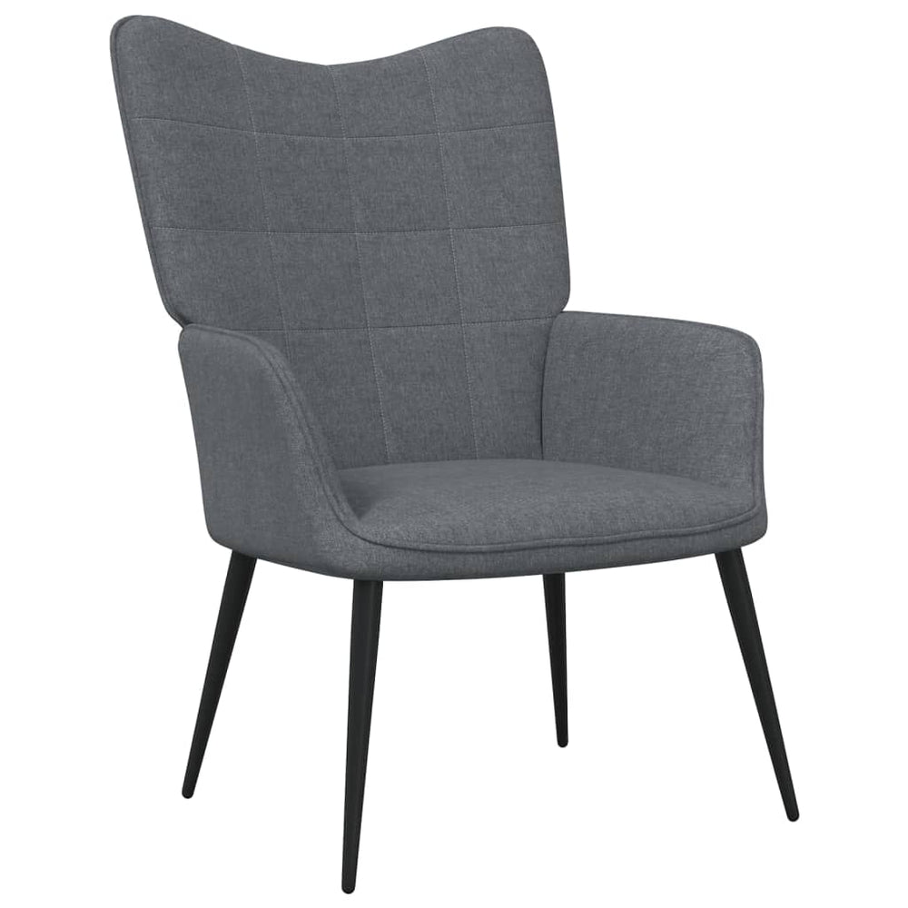 Poilsio kėdė su pakoja, tamsiai pilka, 62x68,5x96cm, audinys