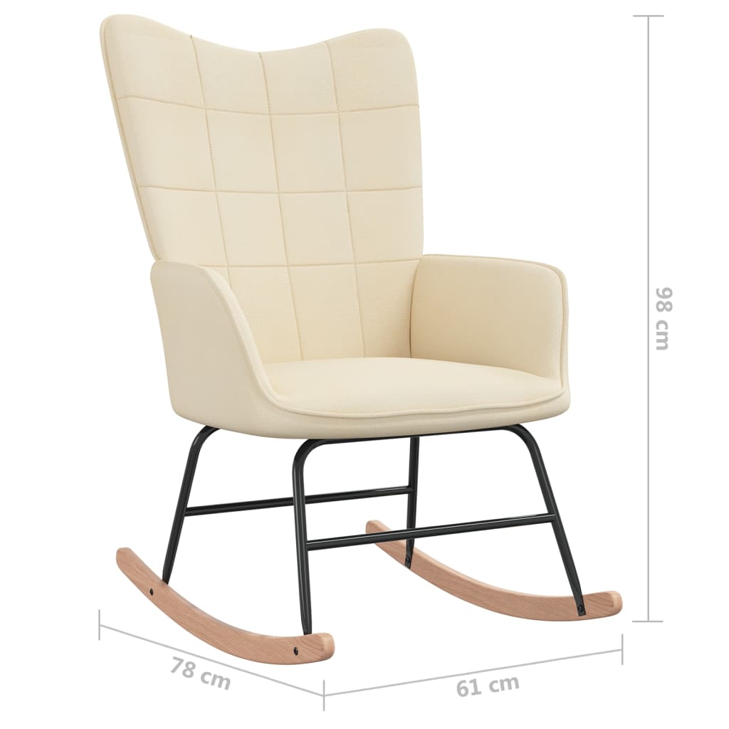 Supama kėdė su pakoja, kreminės spalvos, audinys