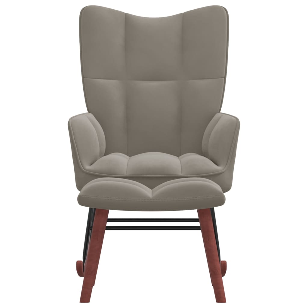Supama kėdė su pakoja, šviesiai pilkos spalvos, aksomas