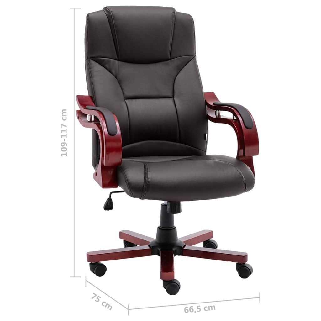 Biuro kėdė, rudos spalvos, tikra oda