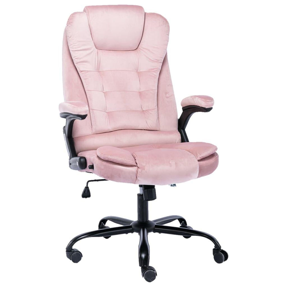 Biuro kėdė, rožinės spalvos, aksomas