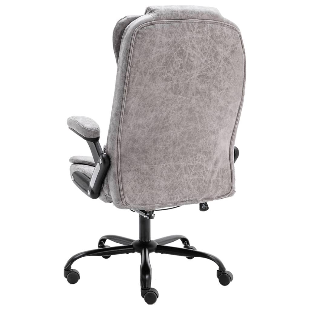 Masažinė biuro kėdė, šviesiai pilkos spalvos, dirbtinė oda