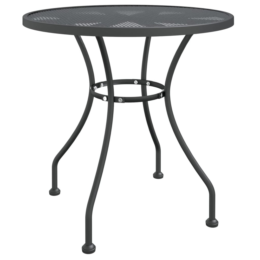 Sodo stalas, antracito, 80x72cm, plėsto metalo tinklelis