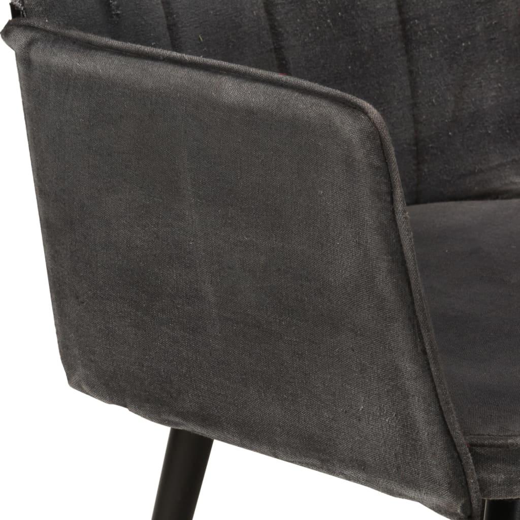 Krėslas su pakoja, juodos spalvos, drobė, vintažinio dizaino
