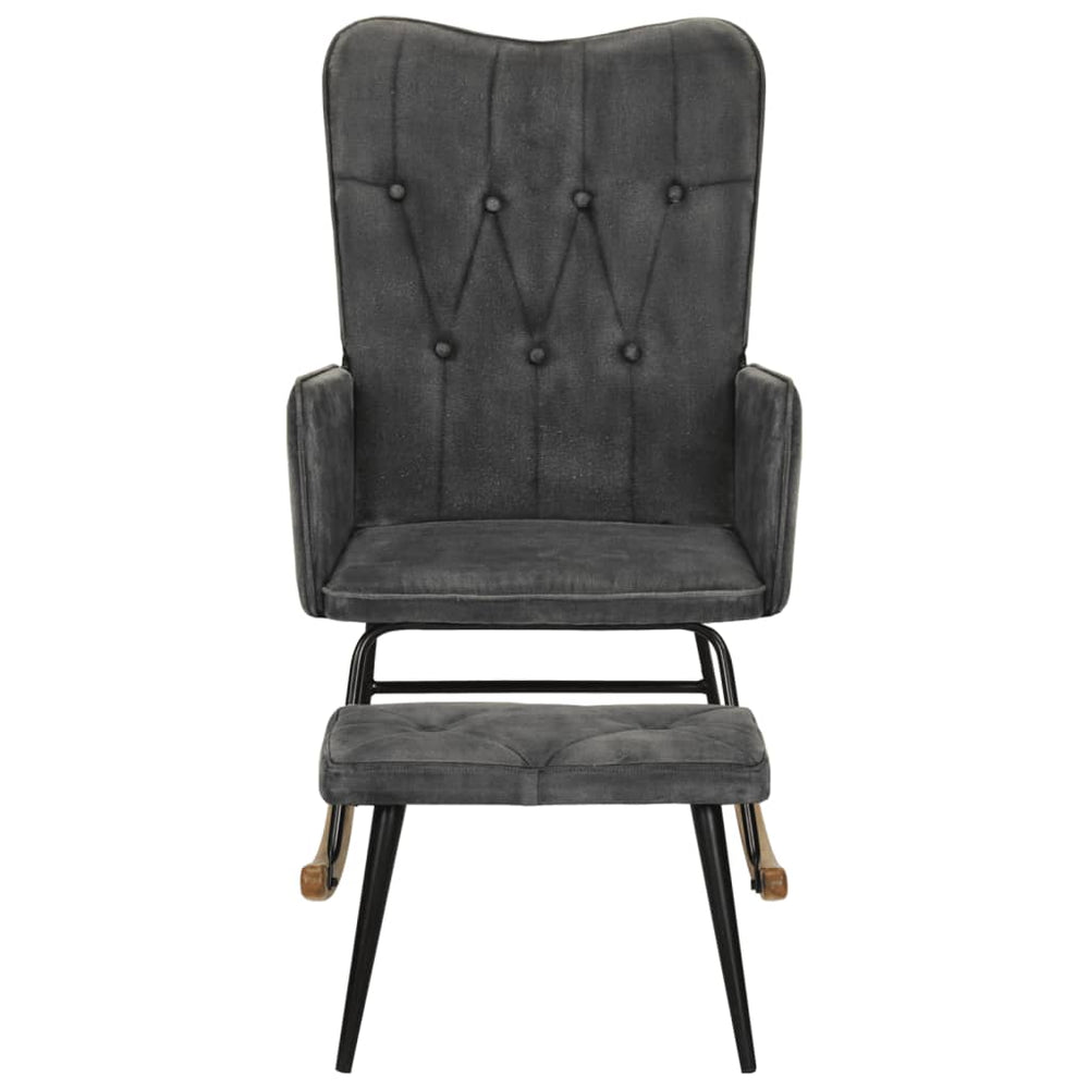 Supama kėdė su pakoja, juodos spalvos, drobė, vintažinė