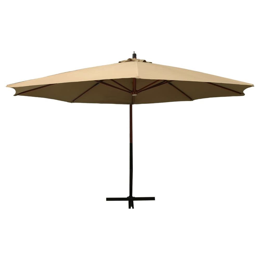 Pakabinamas skėtis su mediniu stulpu, taupe spalvos, 350cm