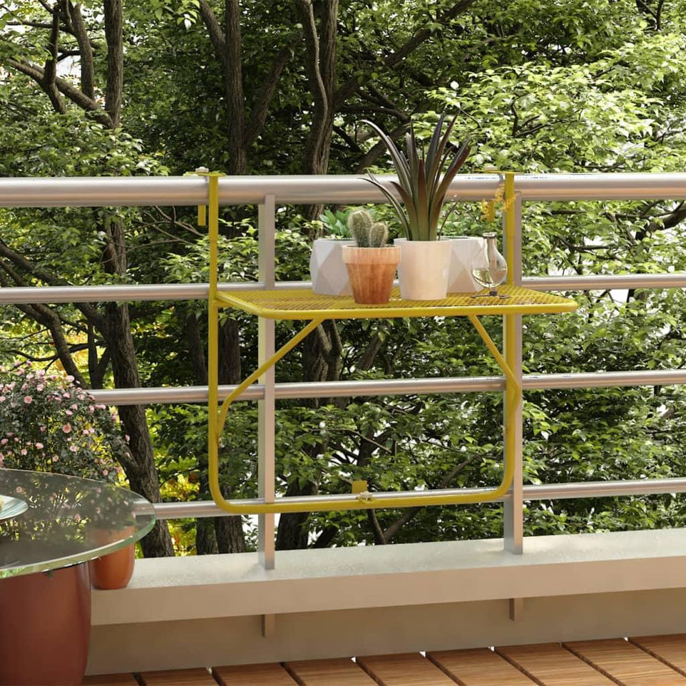 Balkono staliukas, auksinės spalvos, 60x40cm, plienas