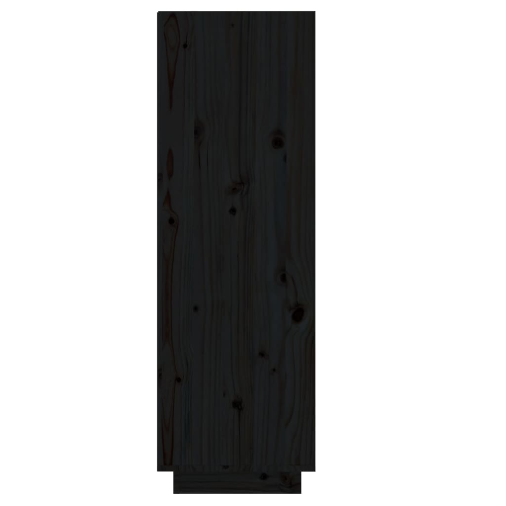 Spintelė batams, juoda, 34x30x105cm, pušies medienos masyvas