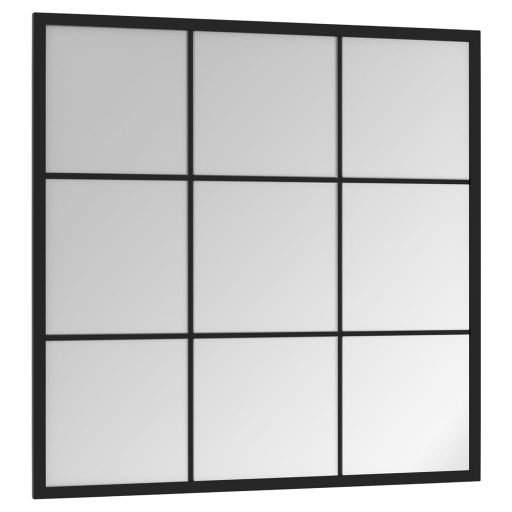 Sieninis veidrodis, juodos spalvos, 60x60cm, metalas