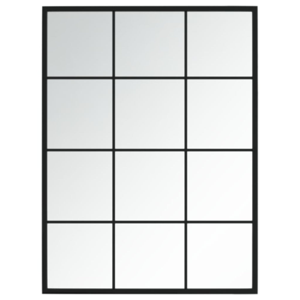 Sieninis veidrodis, juodos spalvos, 80x60cm, metalas