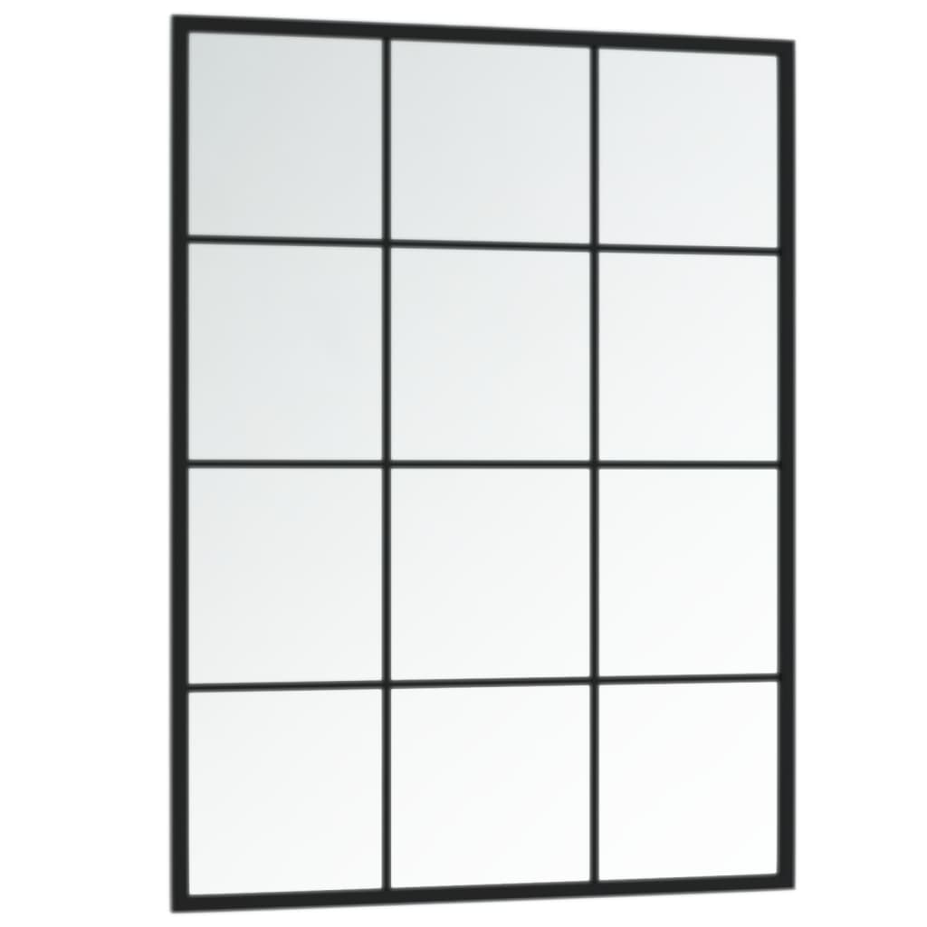 Sieninis veidrodis, juodos spalvos, 80x60cm, metalas