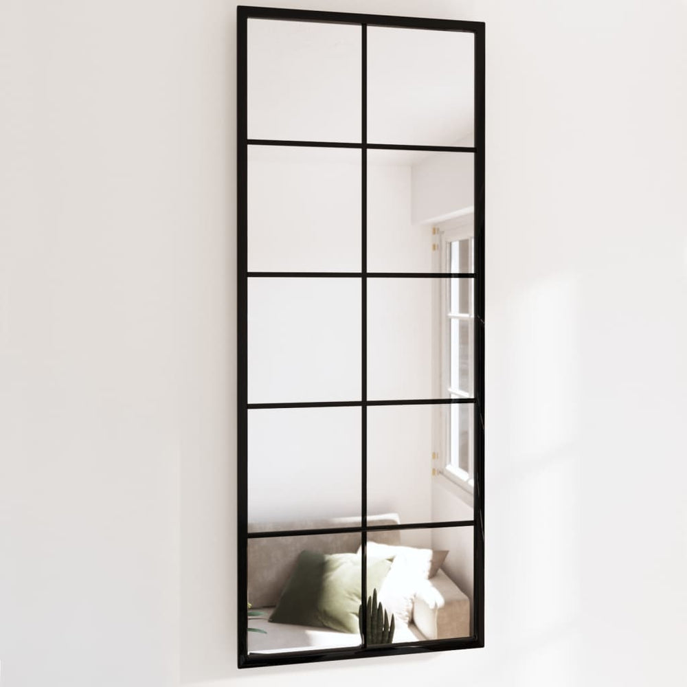 Sieninis veidrodis, juodos spalvos, 100x40cm, metalas