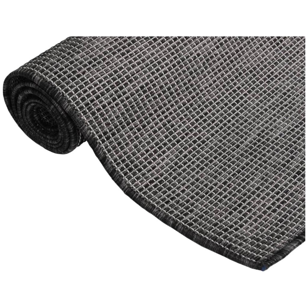 Lauko kilimėlis, pilkos spalvos, 160x230cm, plokščio pynimo