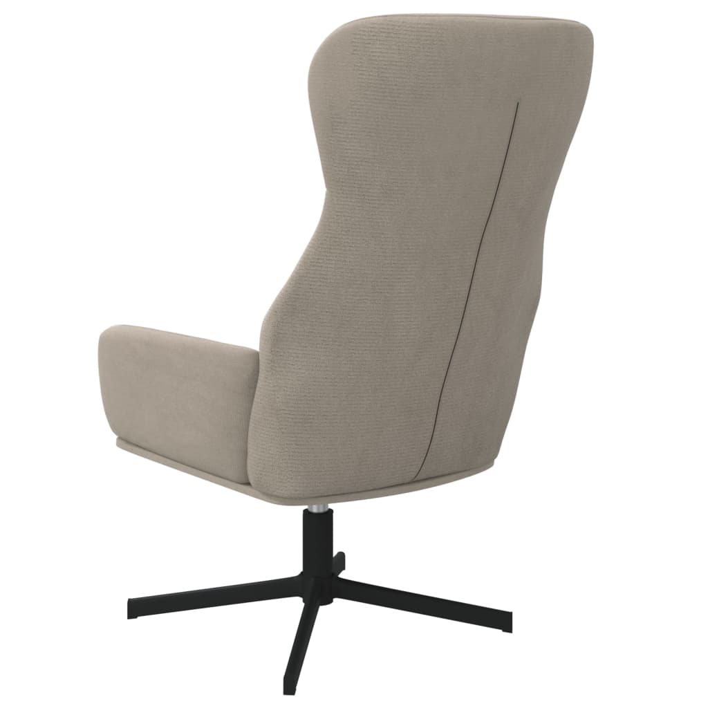 Poilsio kėdė su taburete, šviesiai pilkos spalvos, aksomas