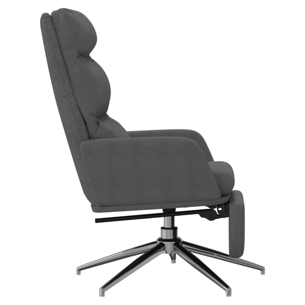 Poilsio kėdė su pakoja, tamsiai pilkos spalvos, audinys