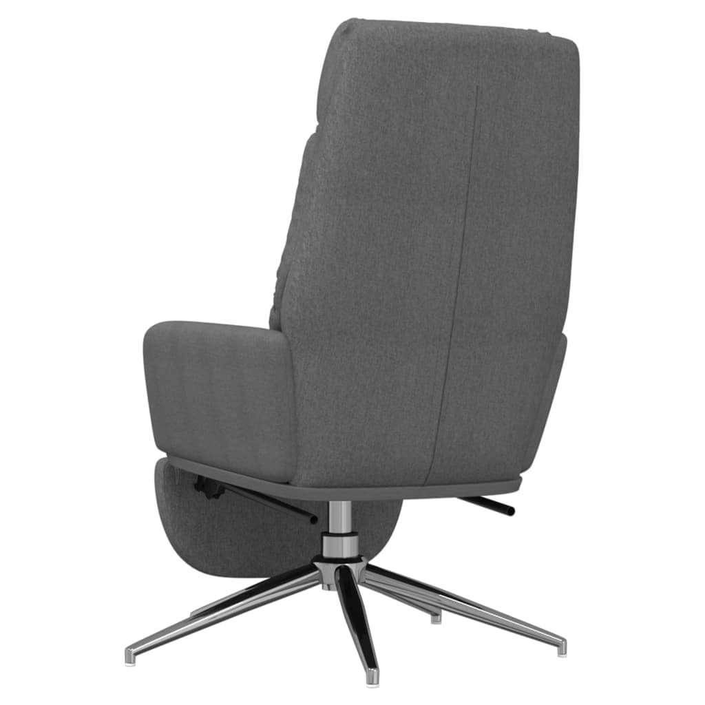Poilsio kėdė su pakoja, tamsiai pilkos spalvos, audinys