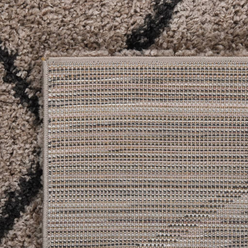 Shaggy kilimas, smėlio/antracito, 160x230cm, aukšti šereliai