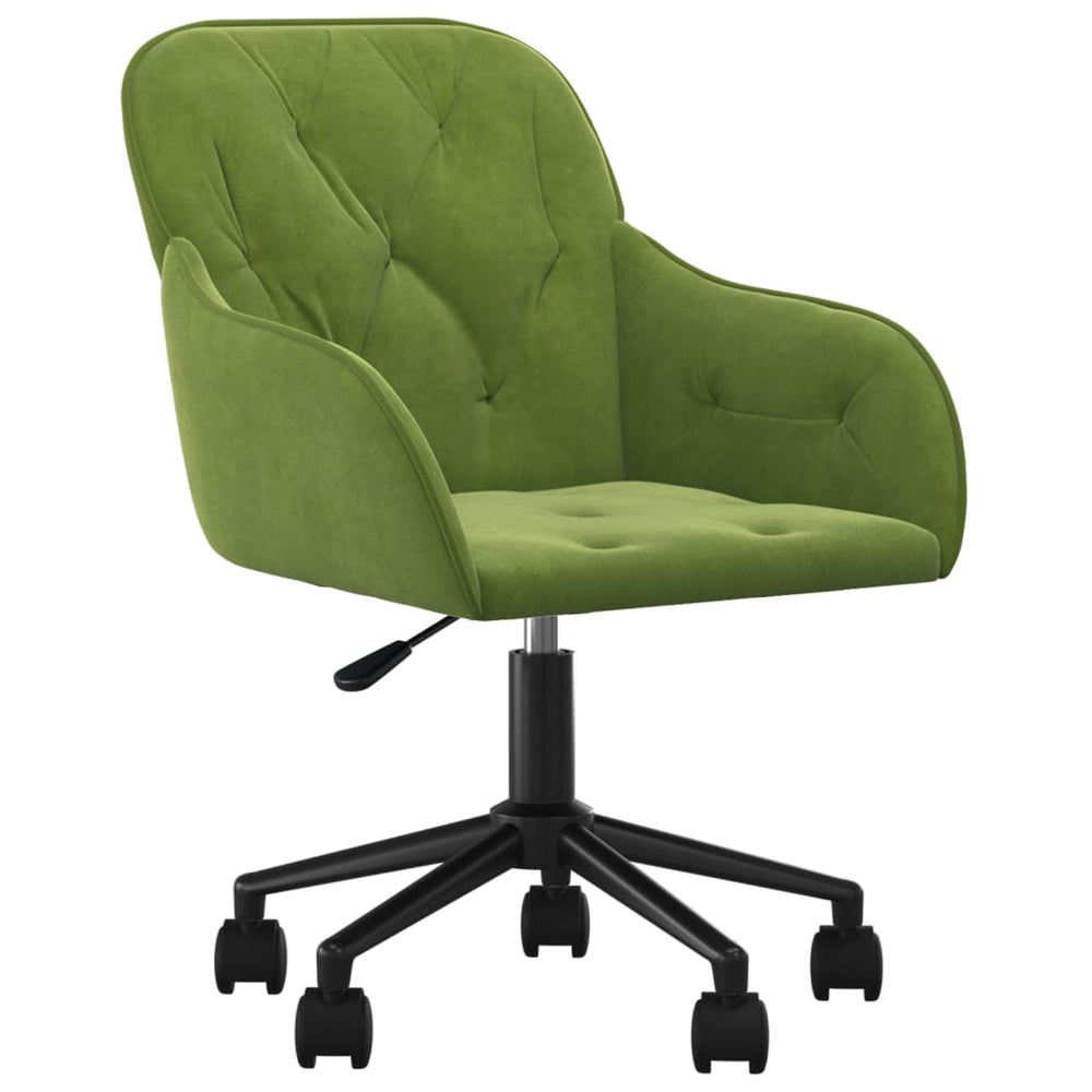 Pasukama biuro kėdė, šviesiai žalios spalvos, aksomas