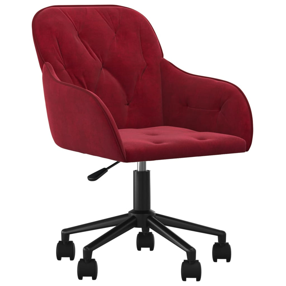 Pasukama biuro kėdė, raudonojo vyno spalvos, aksomas