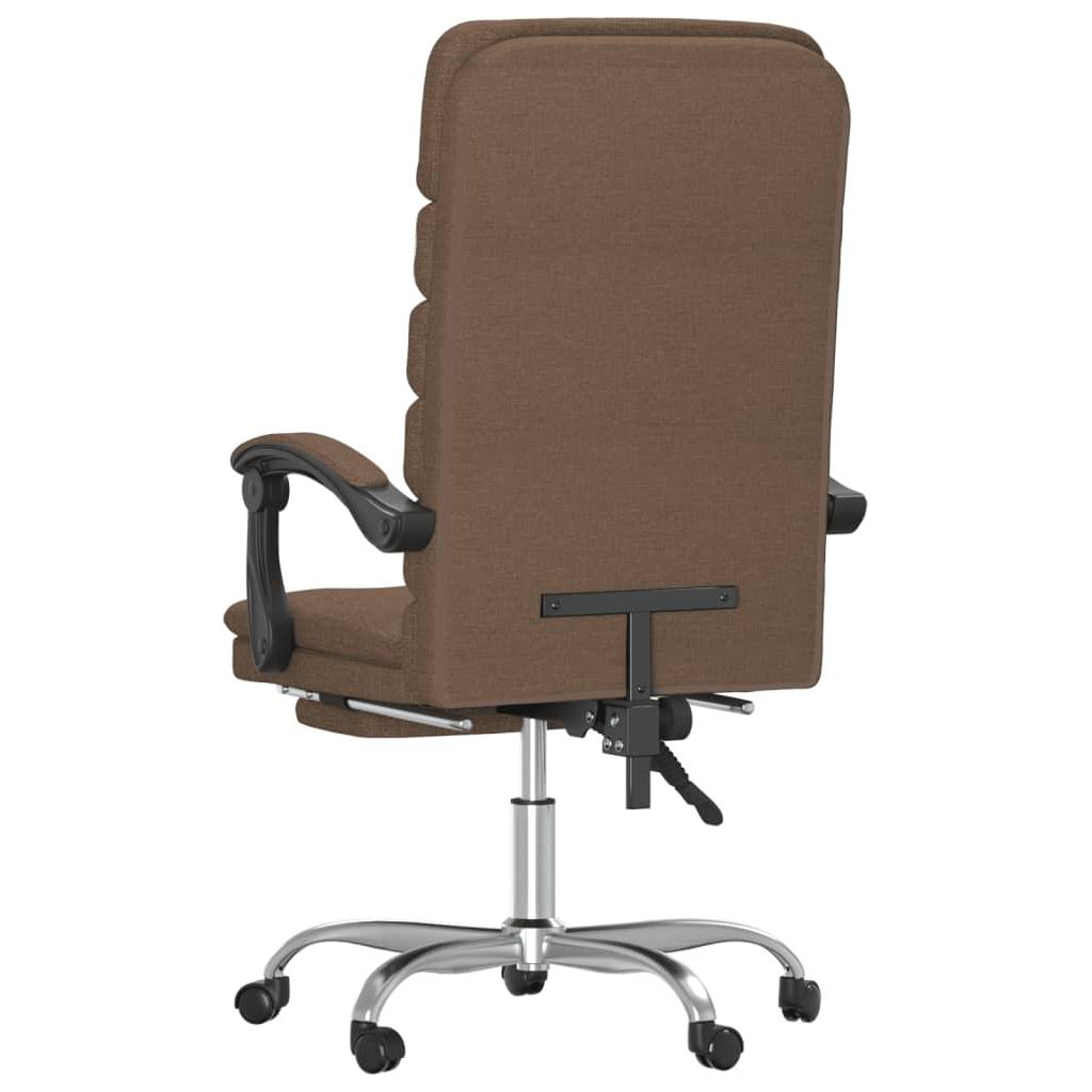 Atlošiama masažinė biuro kėdė su pakoja, rudos spalvos, audinys