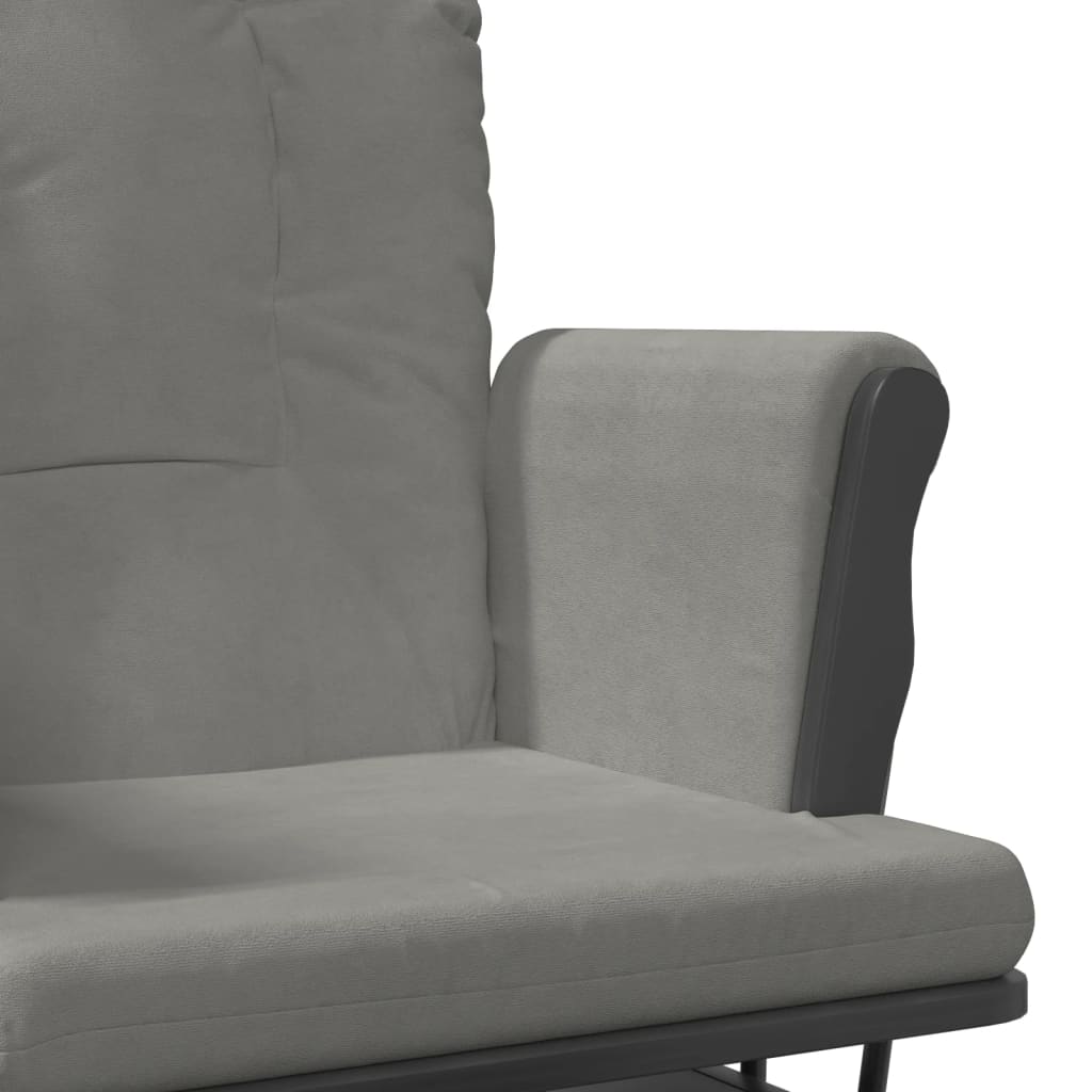 Supama kėdė su pakoja, šviesiai pilkos spalvos, audinys