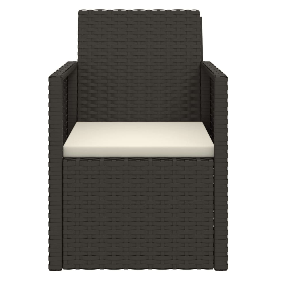 Sodo krėslas su pagalvėle, juodos spalvos, poliratanas