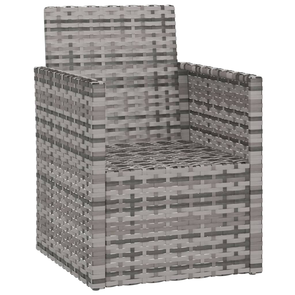 Sodo krėslas su pagalvėle, pilkos spalvos, poliratanas