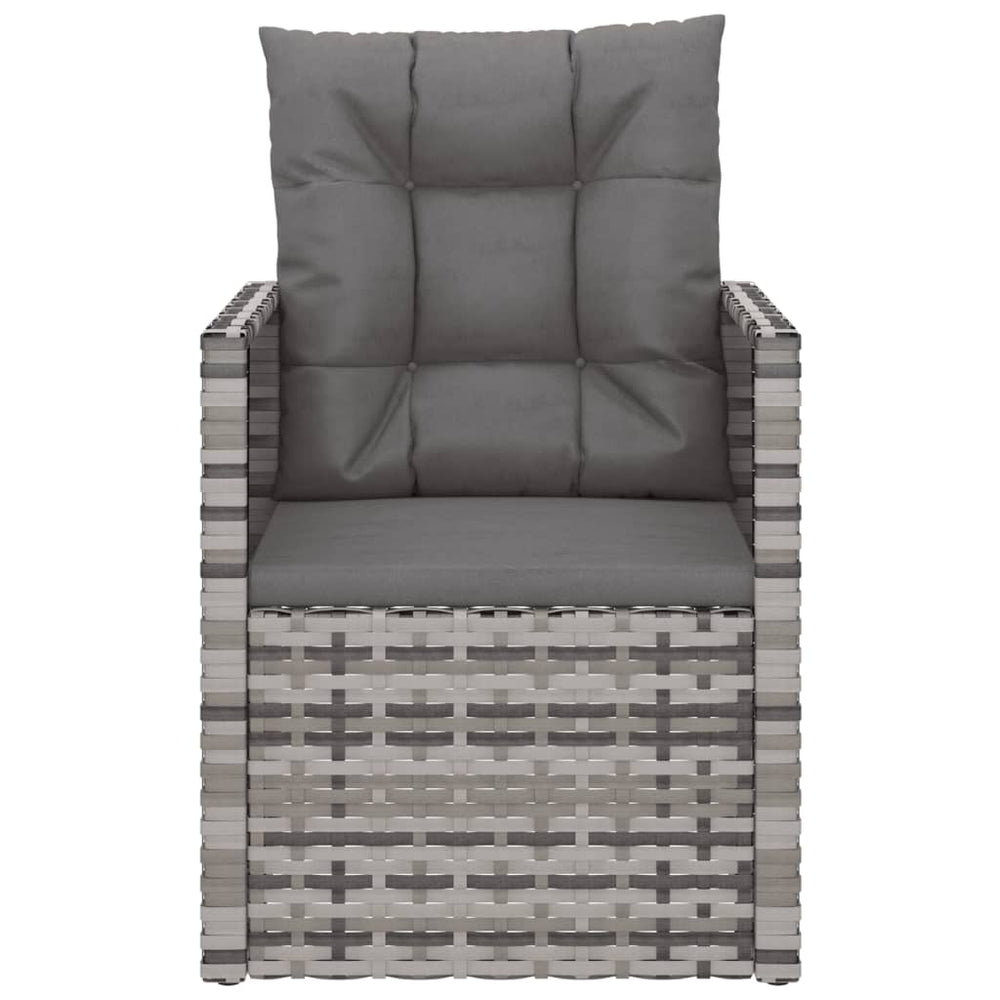 Sodo krėslas su pagalvėle, pilkos spalvos, poliratanas