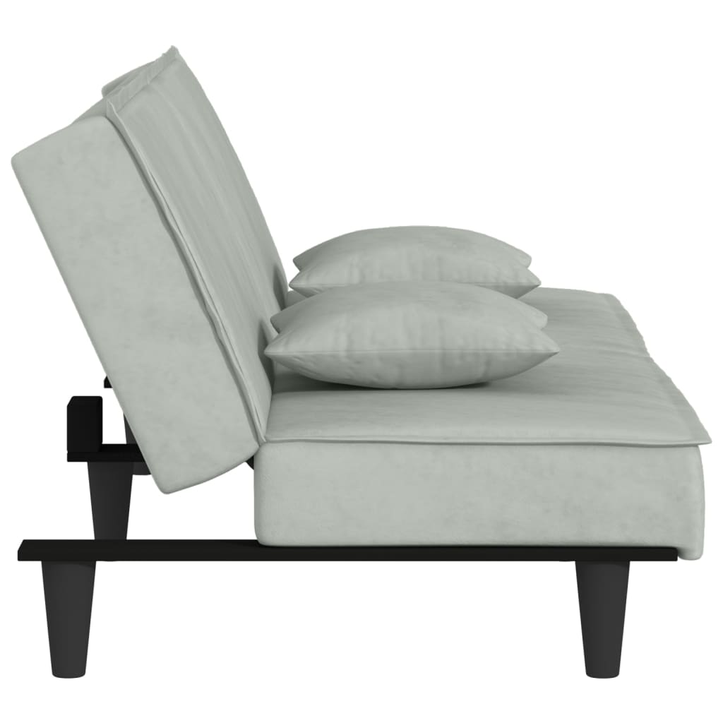 Sofa-lova, šviesiai pilkos spalvos, aksomas