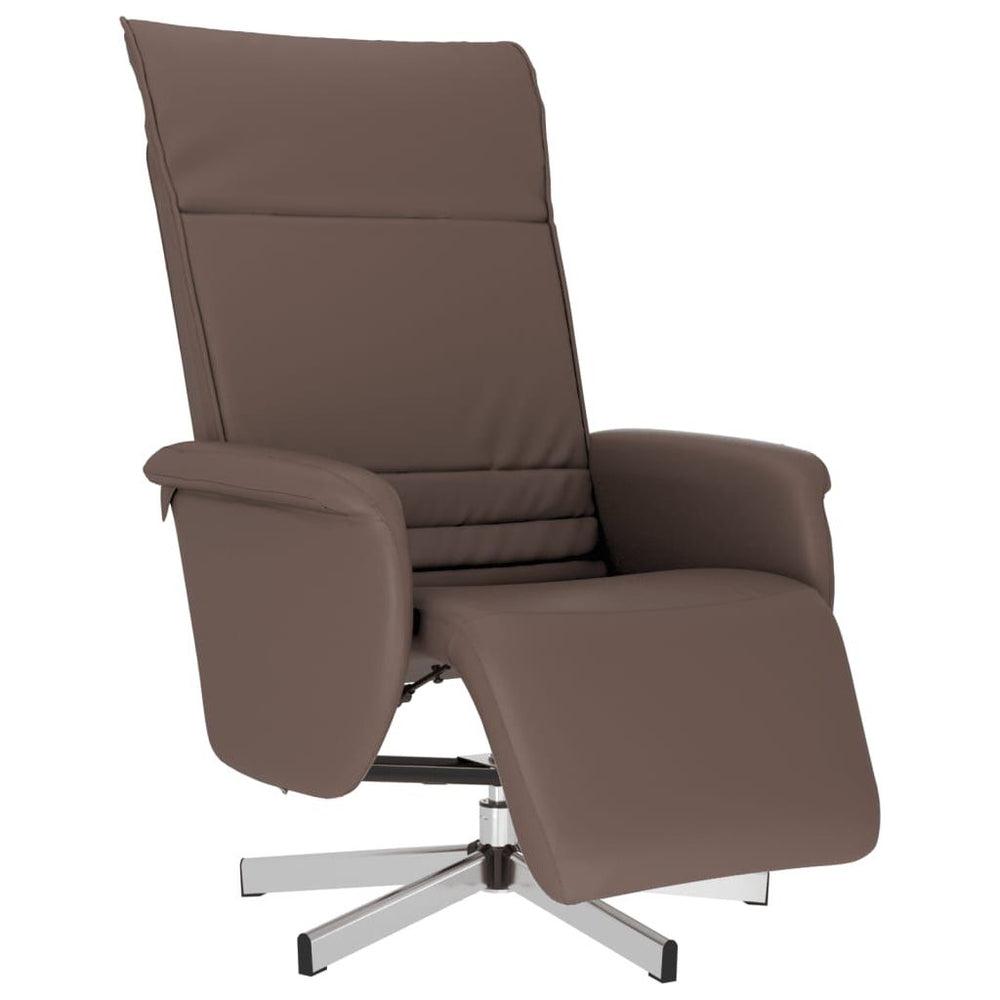 Atlošiama kėdė su pakoja, rudos spalvos, dirbtinė oda