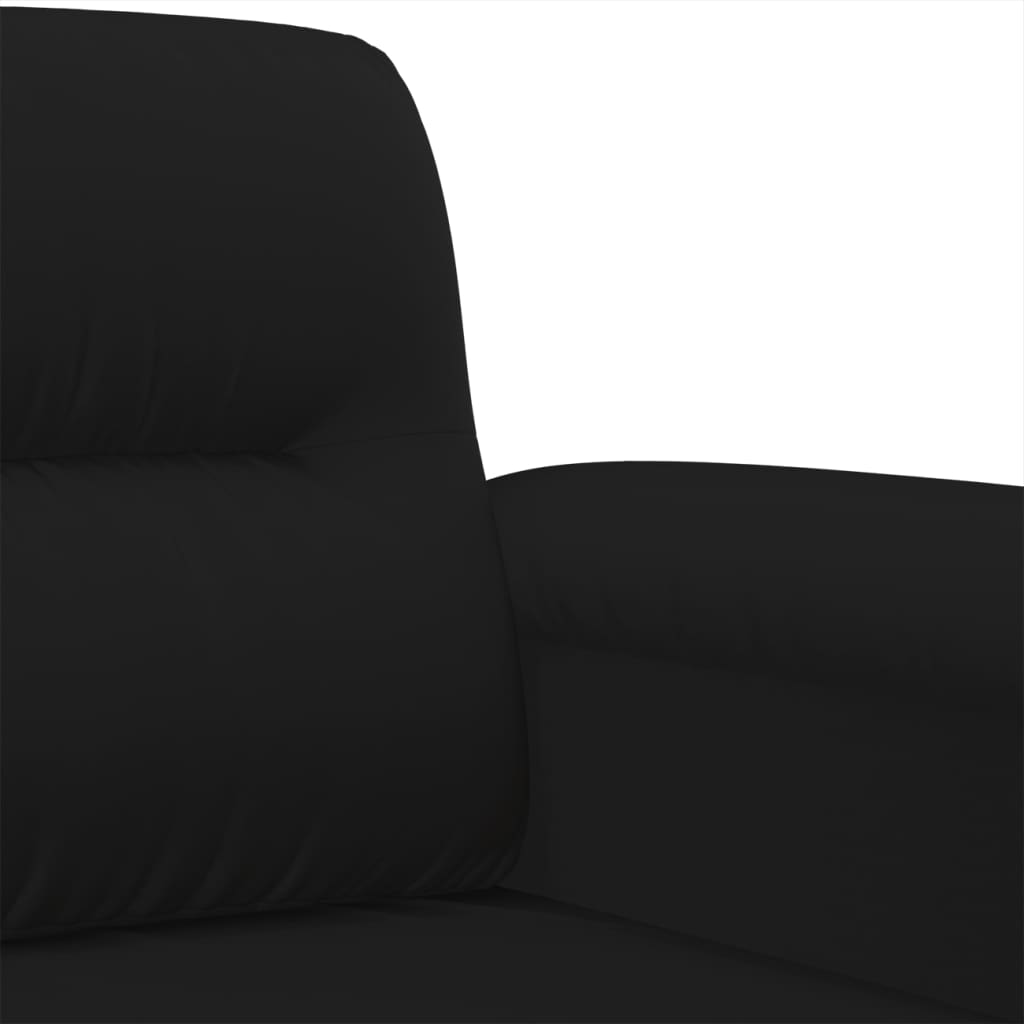 Sofos komplektas su pagalvėmis, 3 dalių, juodas, audinys