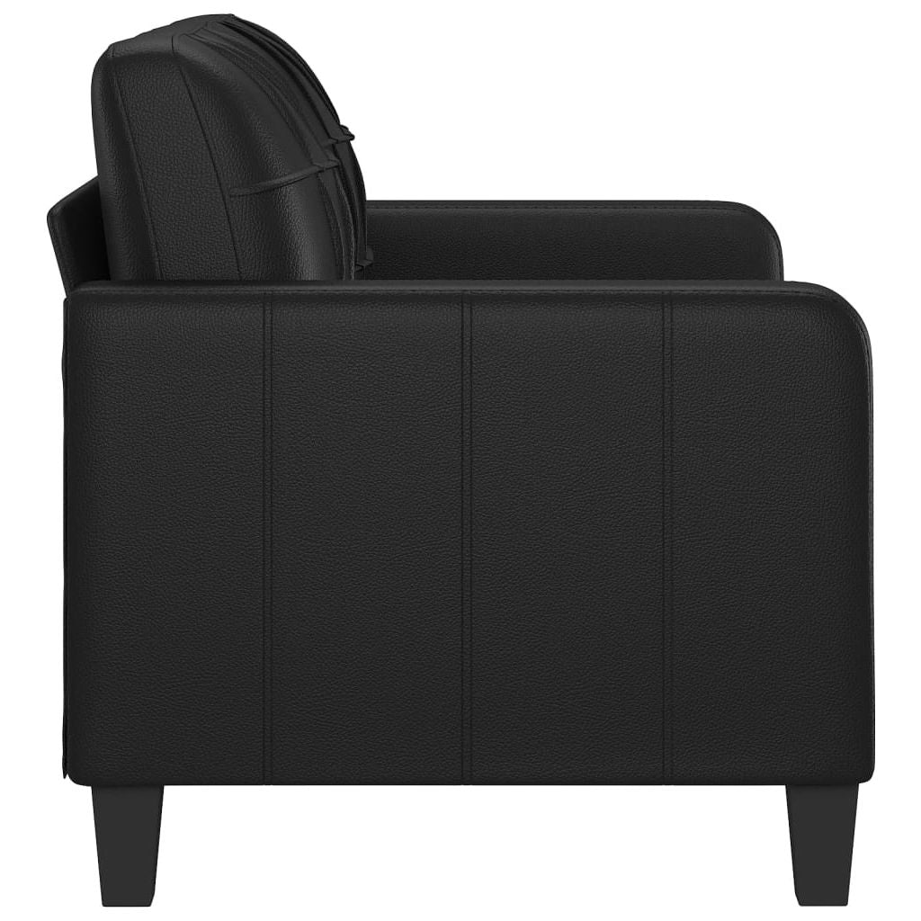 Dvivietė sofa, juodos spalvos, 120cm, dirbtinė oda