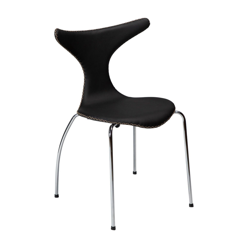 DOLPHIN kėdė, juoda spalva, metalinės kojos