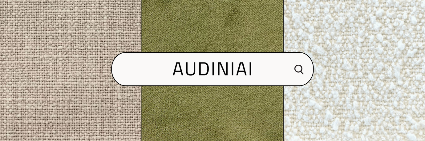 Kokį audinį rinktis sofai? Bouclé, šenilas, velvetas, linas ir daugiau