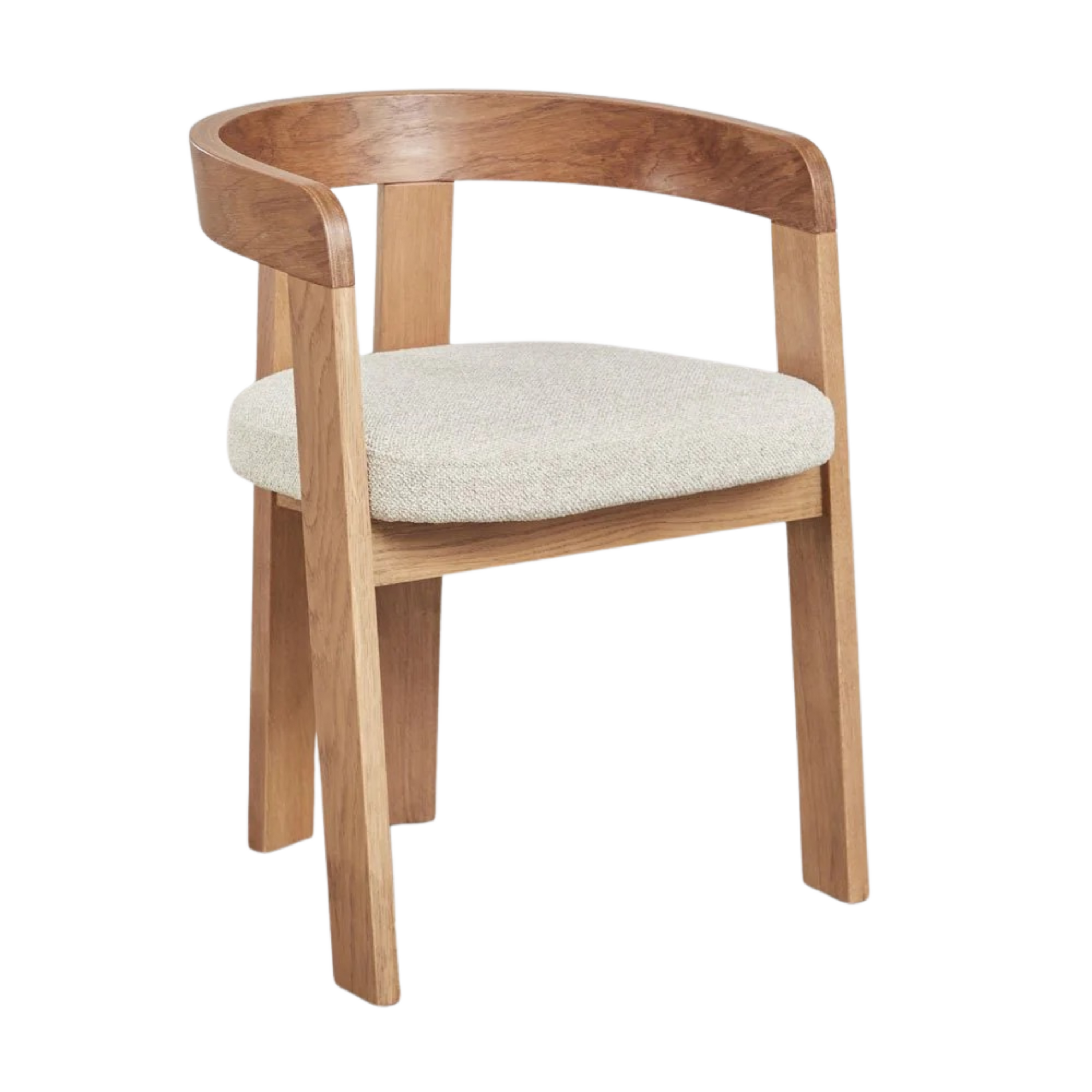 Valgomojo kėdė SIRAIRO su porankiais, medinė, apmušta