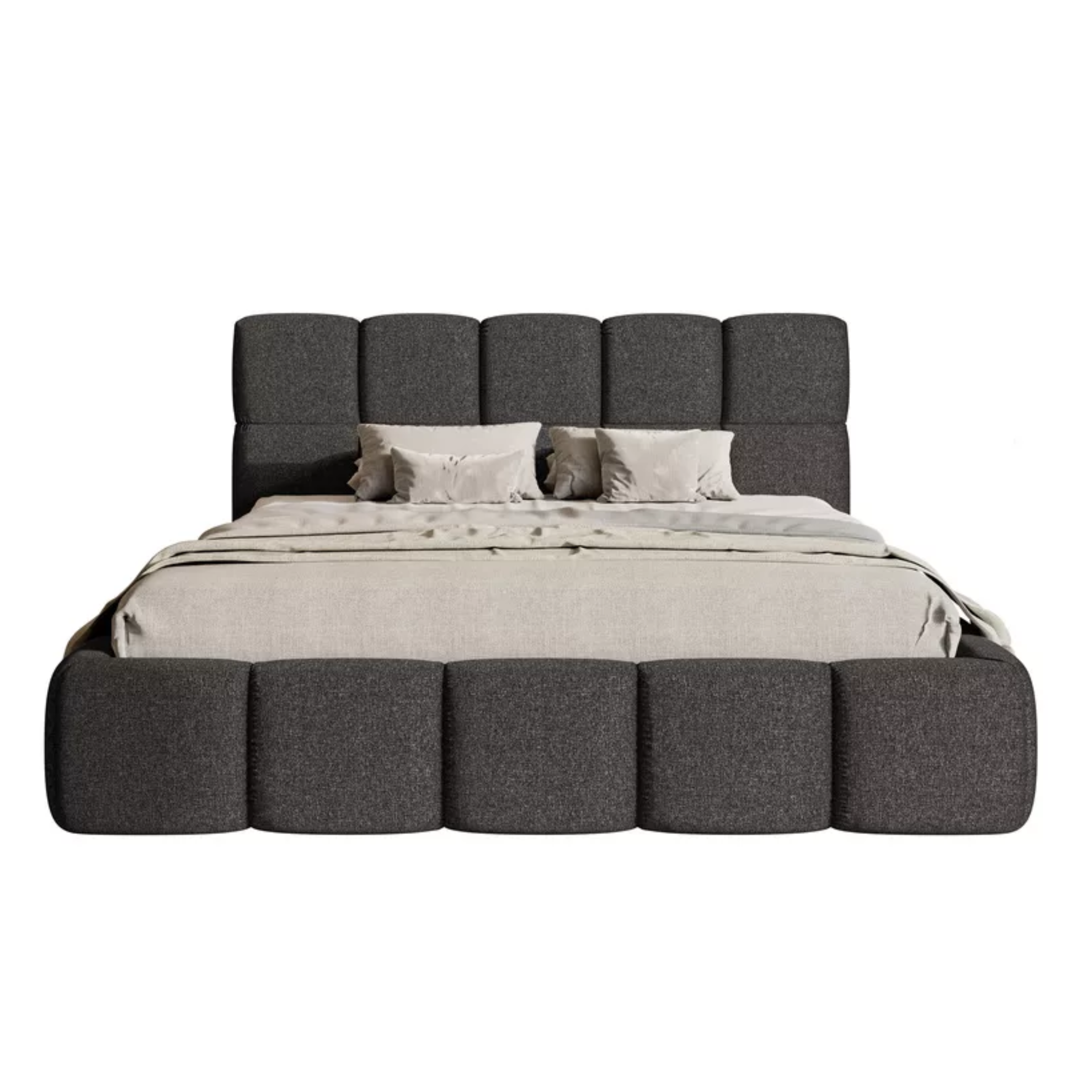 Bedroom bed SOFTY, graphite colour