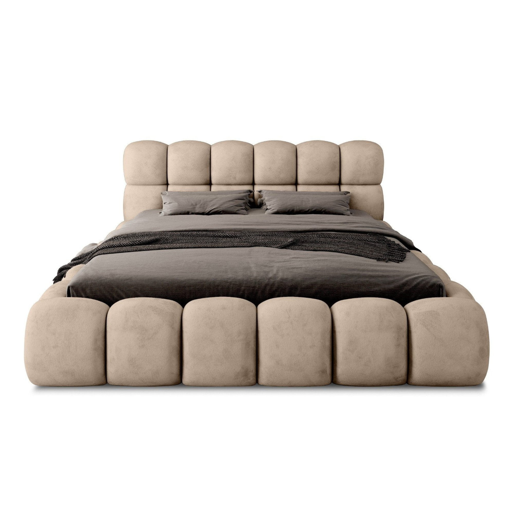 Miegamojo lova JASMIJA, šviesiai smėlio aphrodite