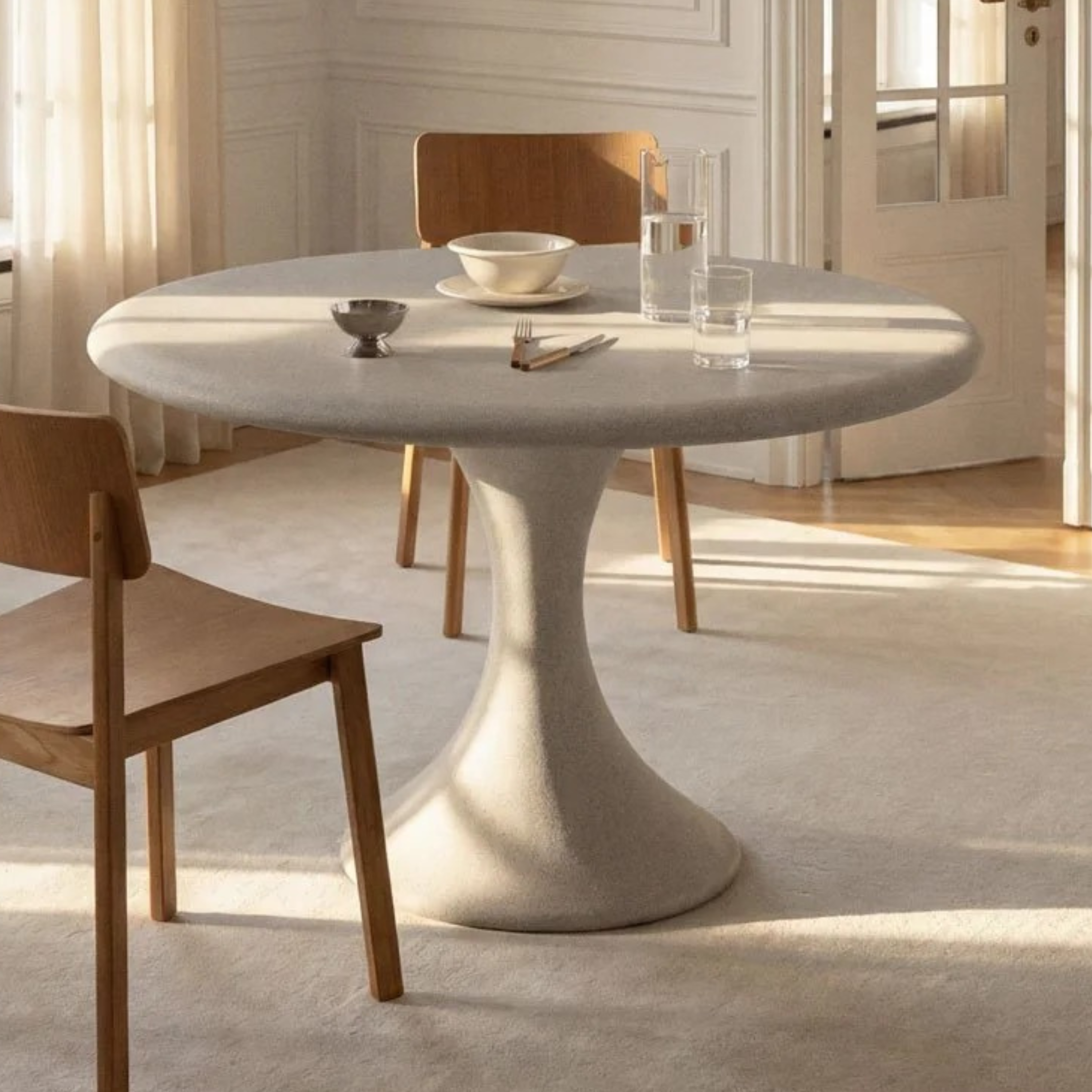 Valgomojo stalas ARVUERO Ø120 cm, cementas