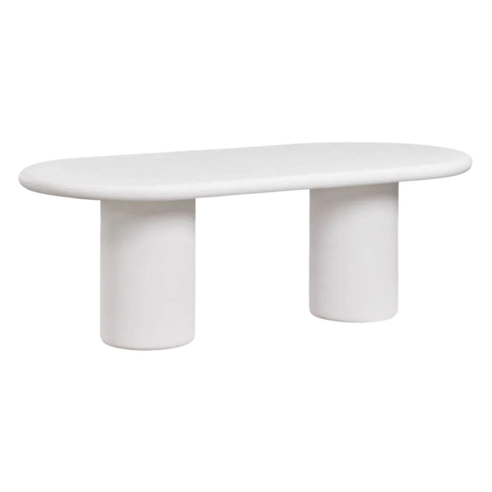 Ovalus valgomojo stalas NAVAARO 220x100 cm, cementas