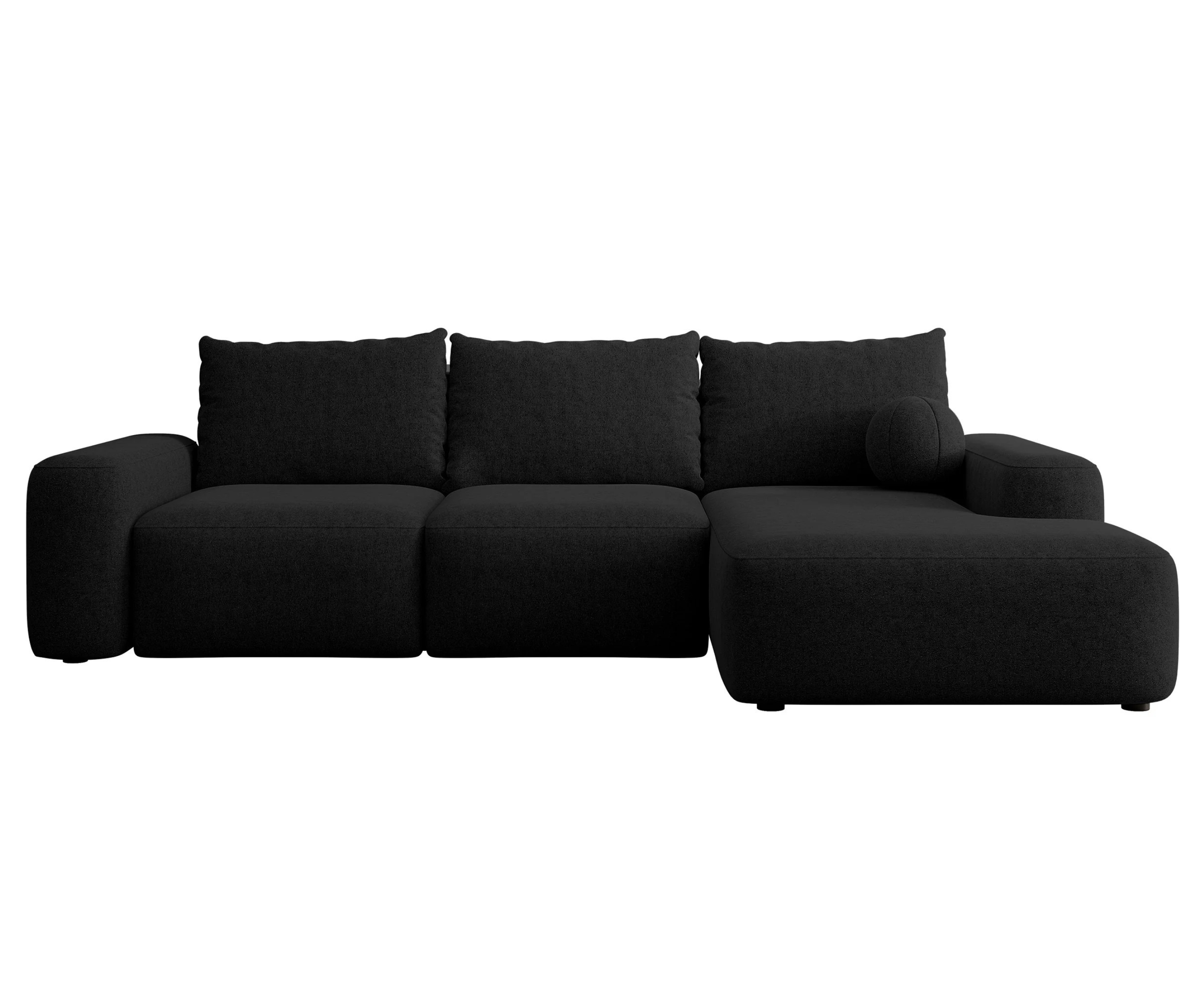 Kampinė sofa CARNOS, juodos spalvos šenilas