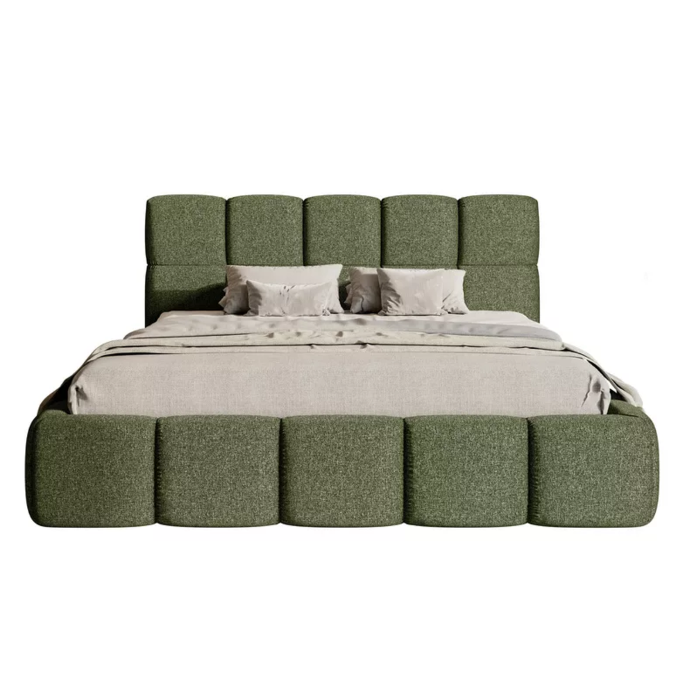 Miegamojo lova SOFTY, alyvuogių spalvos