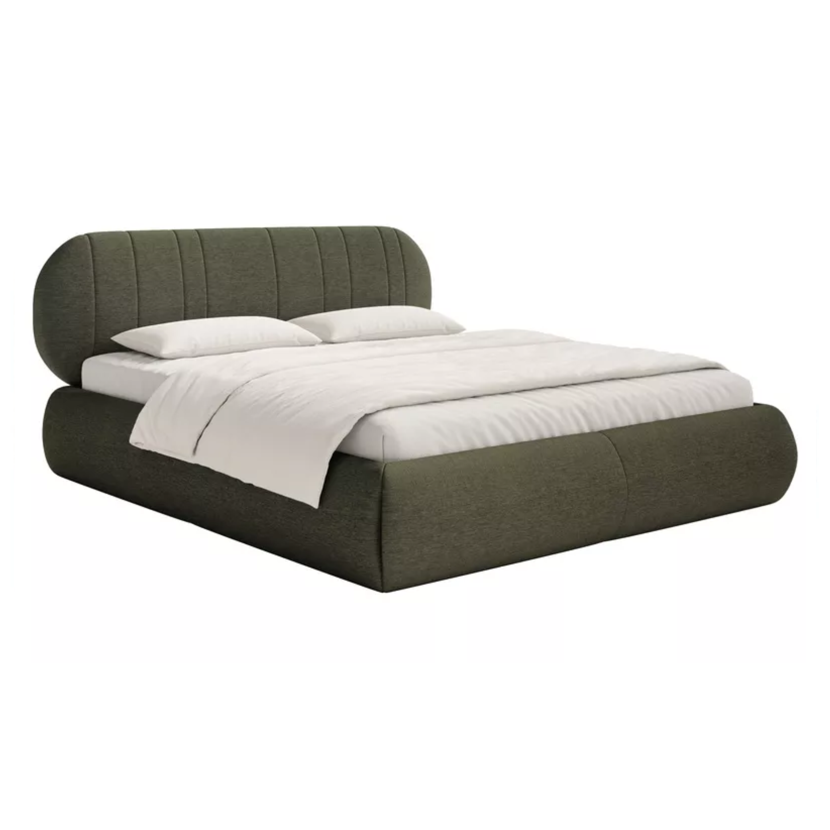 Bedroom bed ASMELO VERITA, olive color