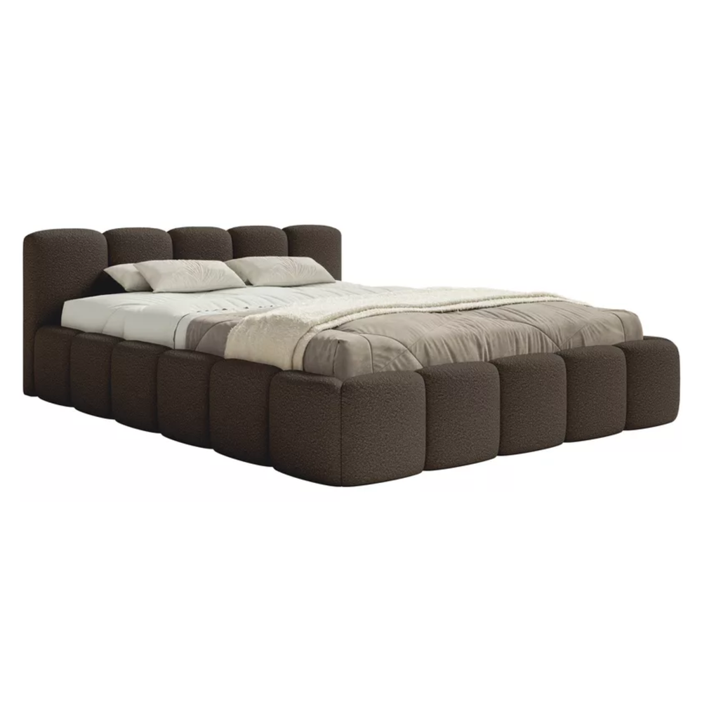 Miegamojo lova SOFTY LOW, ruda boucle