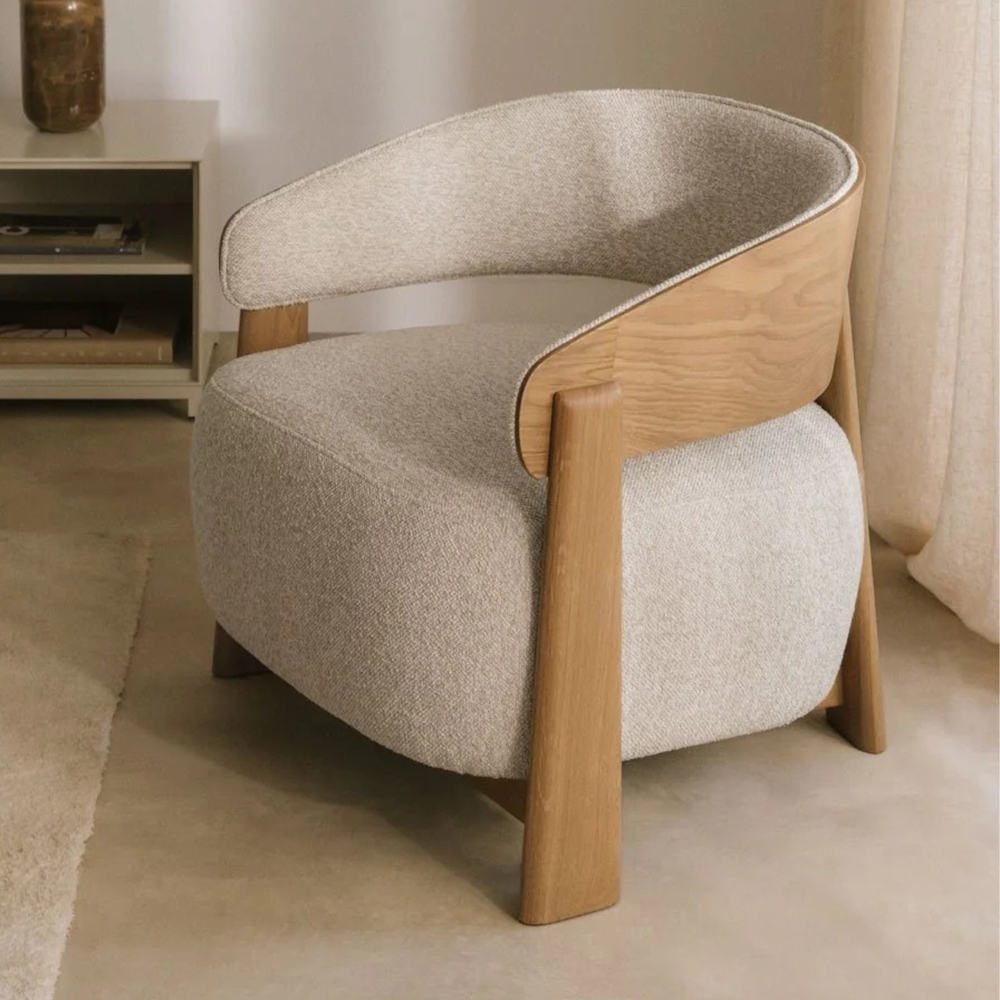 Armchair LUNAORO, oak