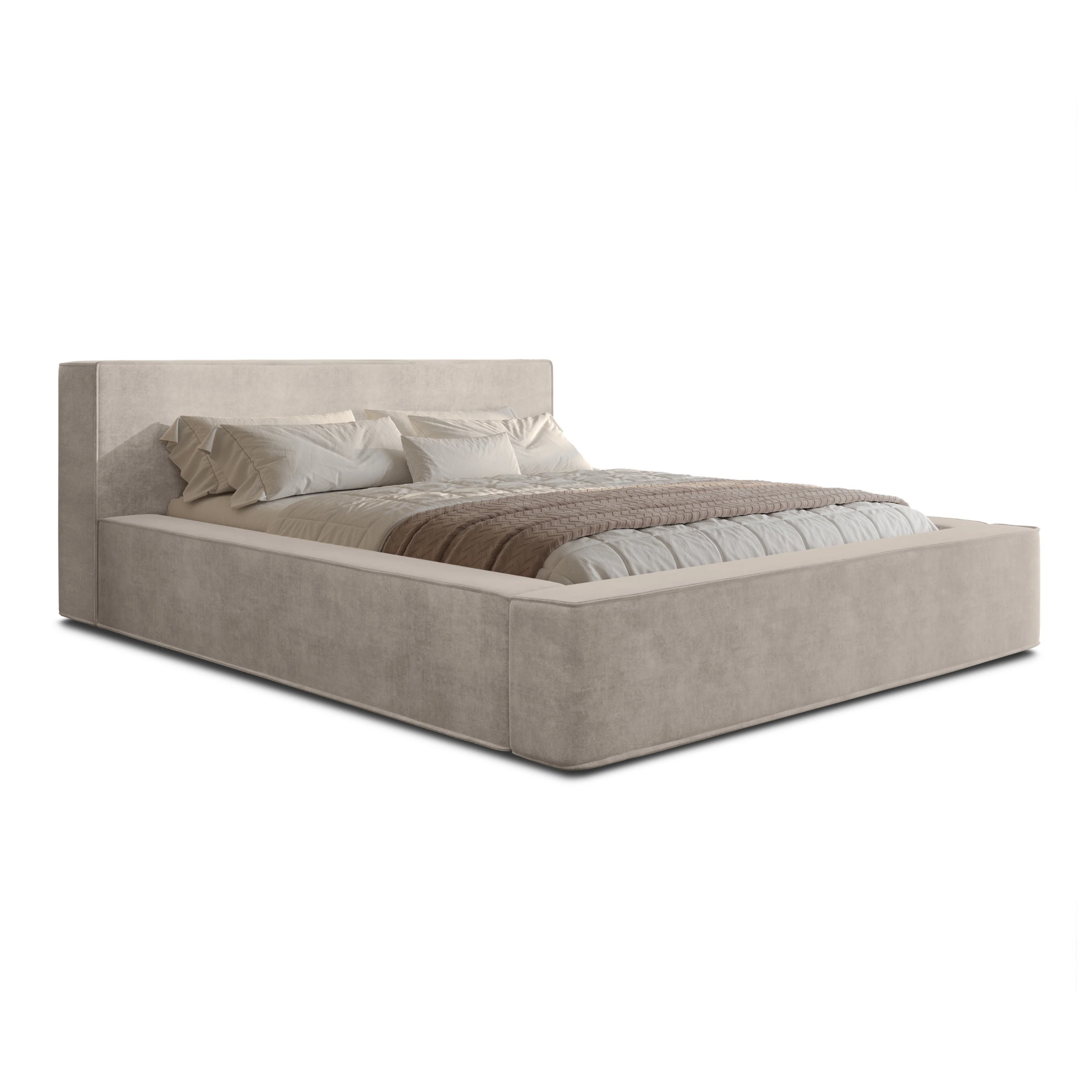 Bed BERNAND, sand velvet