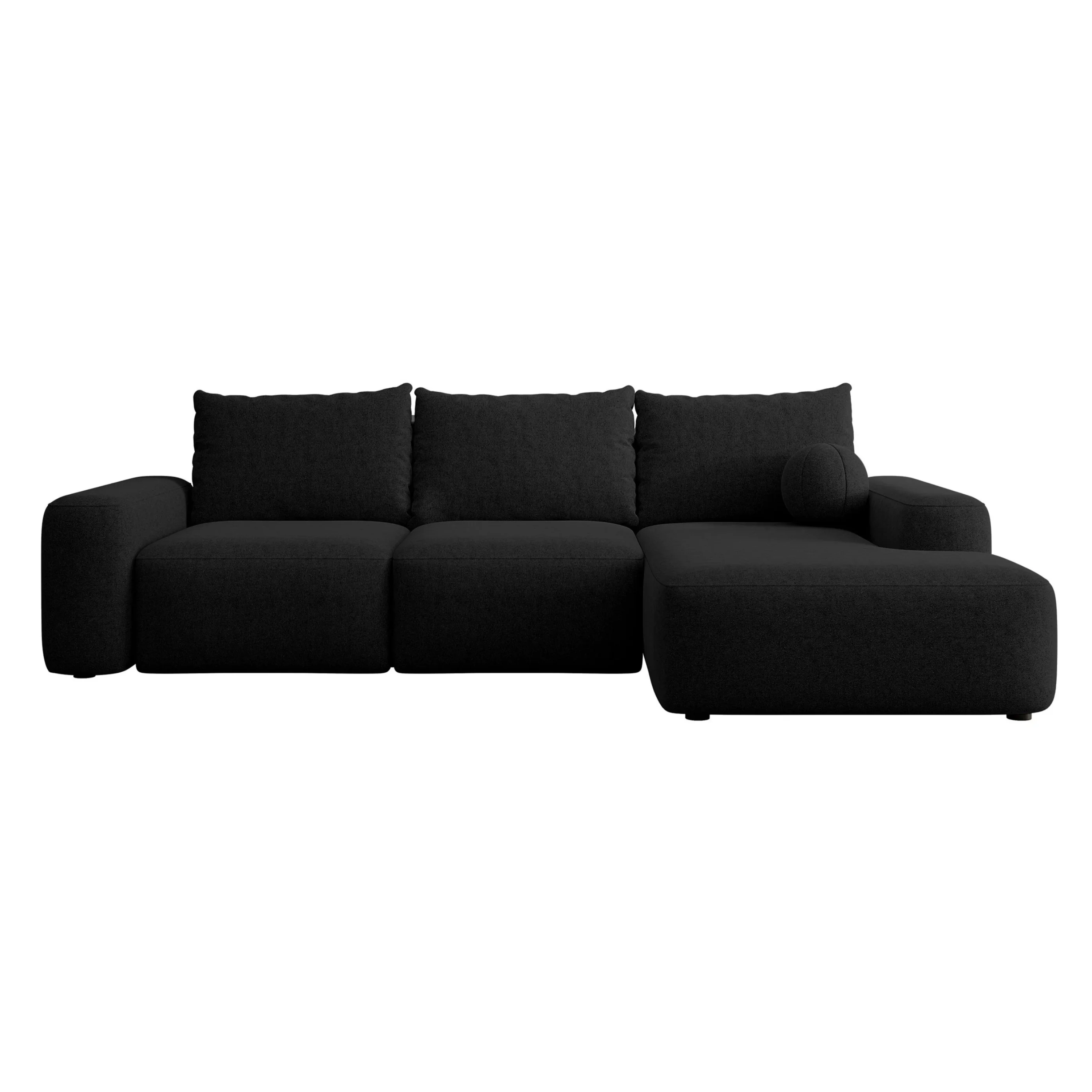 Kampinė sofa CARNOS, juodos spalvos šenilas