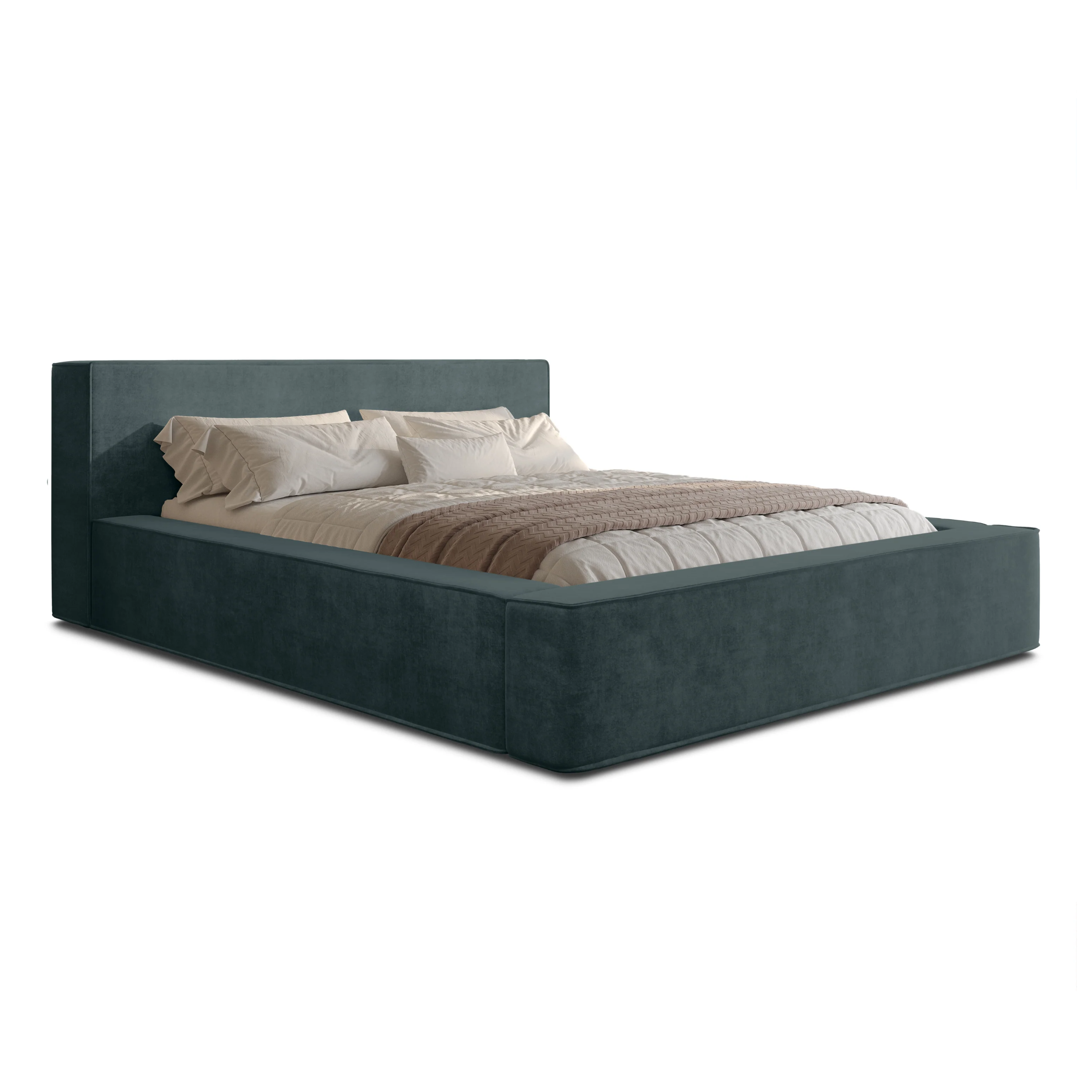 Bed BERNAND, green velvet