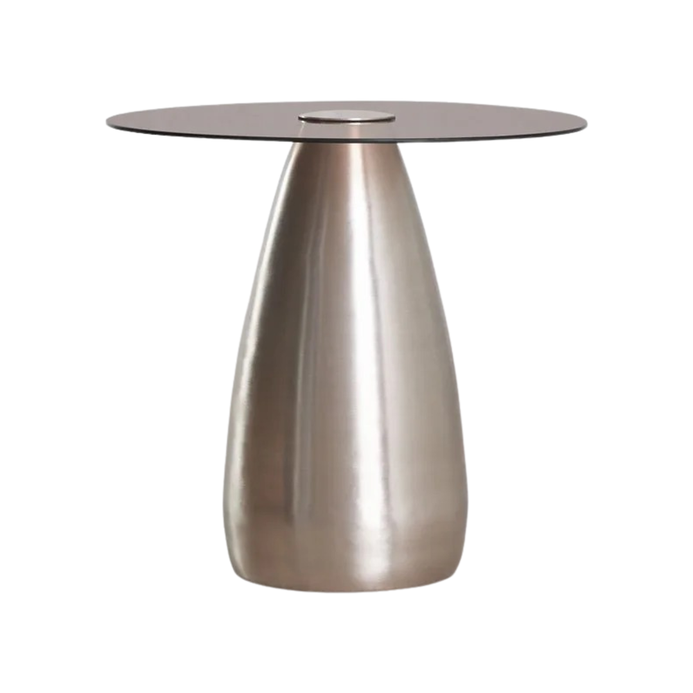 Apvalus naktinis staliukas KORAERO Ø50 cm, grūdintas stiklas