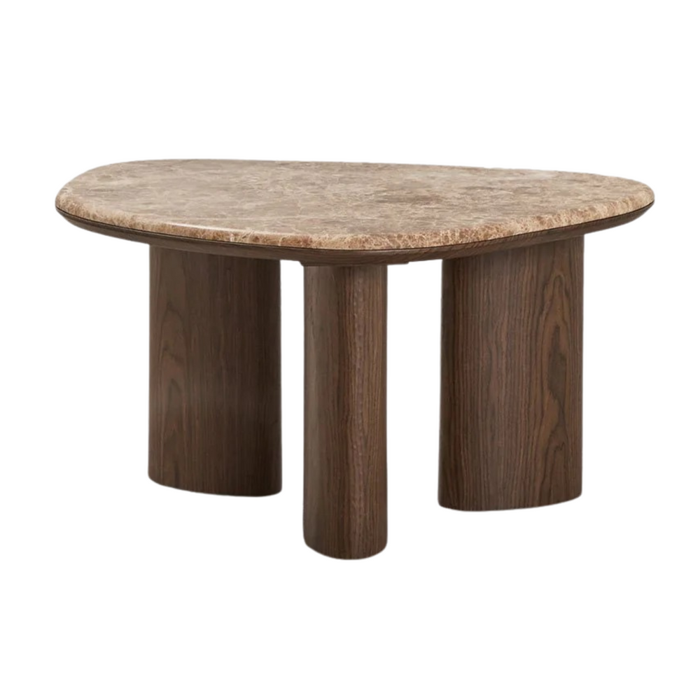 Table KELAENA 75x60 cm, MDF and marble